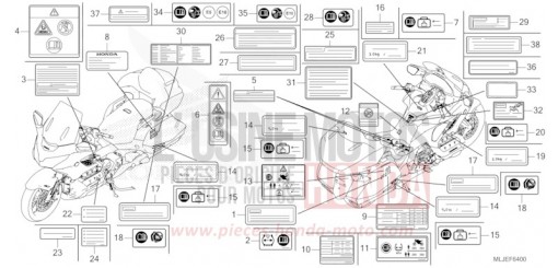 CAUTION LABEL GL1800BDR de 2024